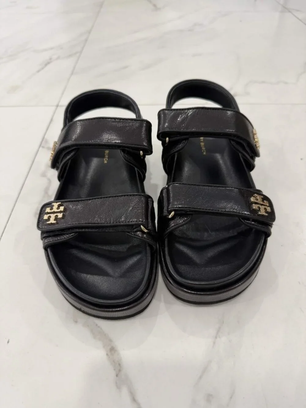 Tory Burch Kira Leather Dual-Band Sandals Women's Size 6, 7, 8.5